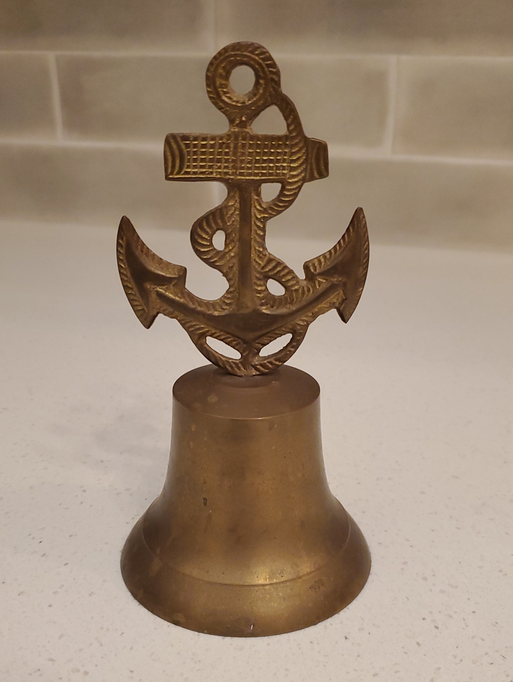 Vintage Nautical Brass Anchor Bell